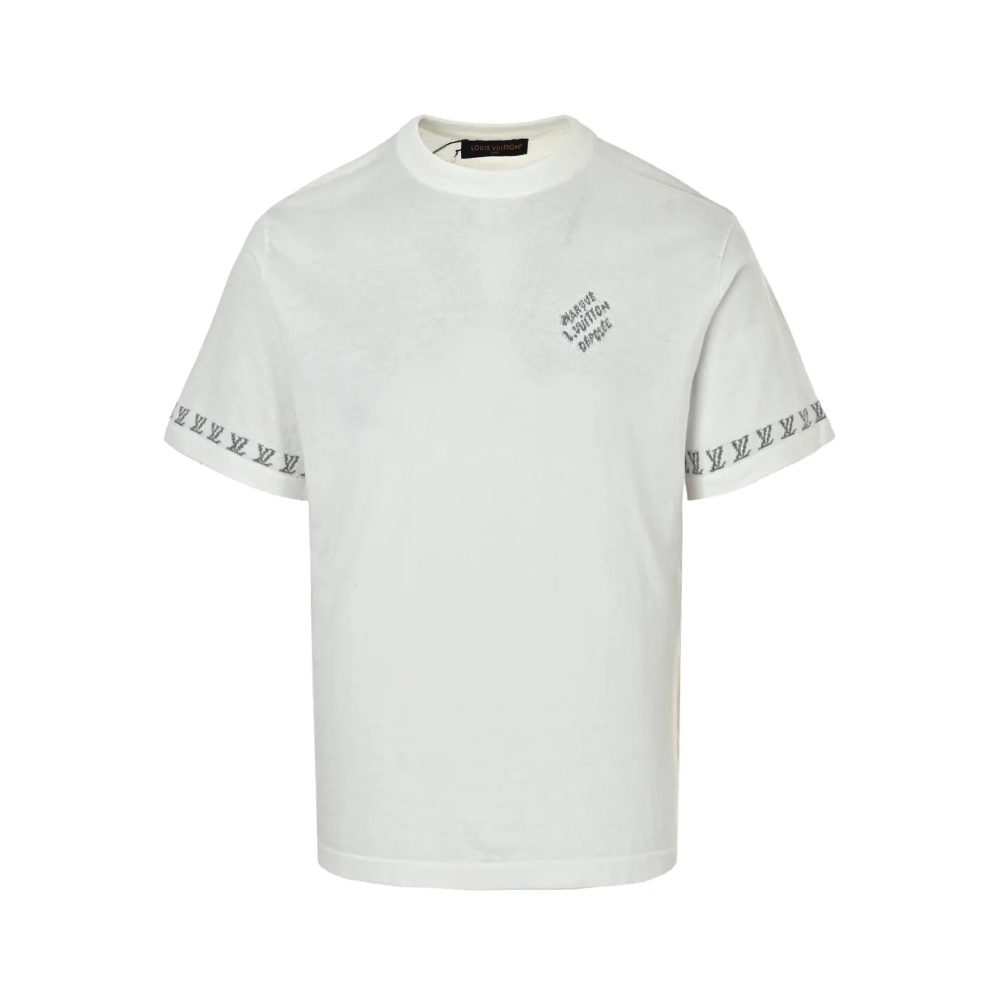 Louis Vuitton Louis Vuitton jacquard knitted short sleeves with logo on cuffs and small letters